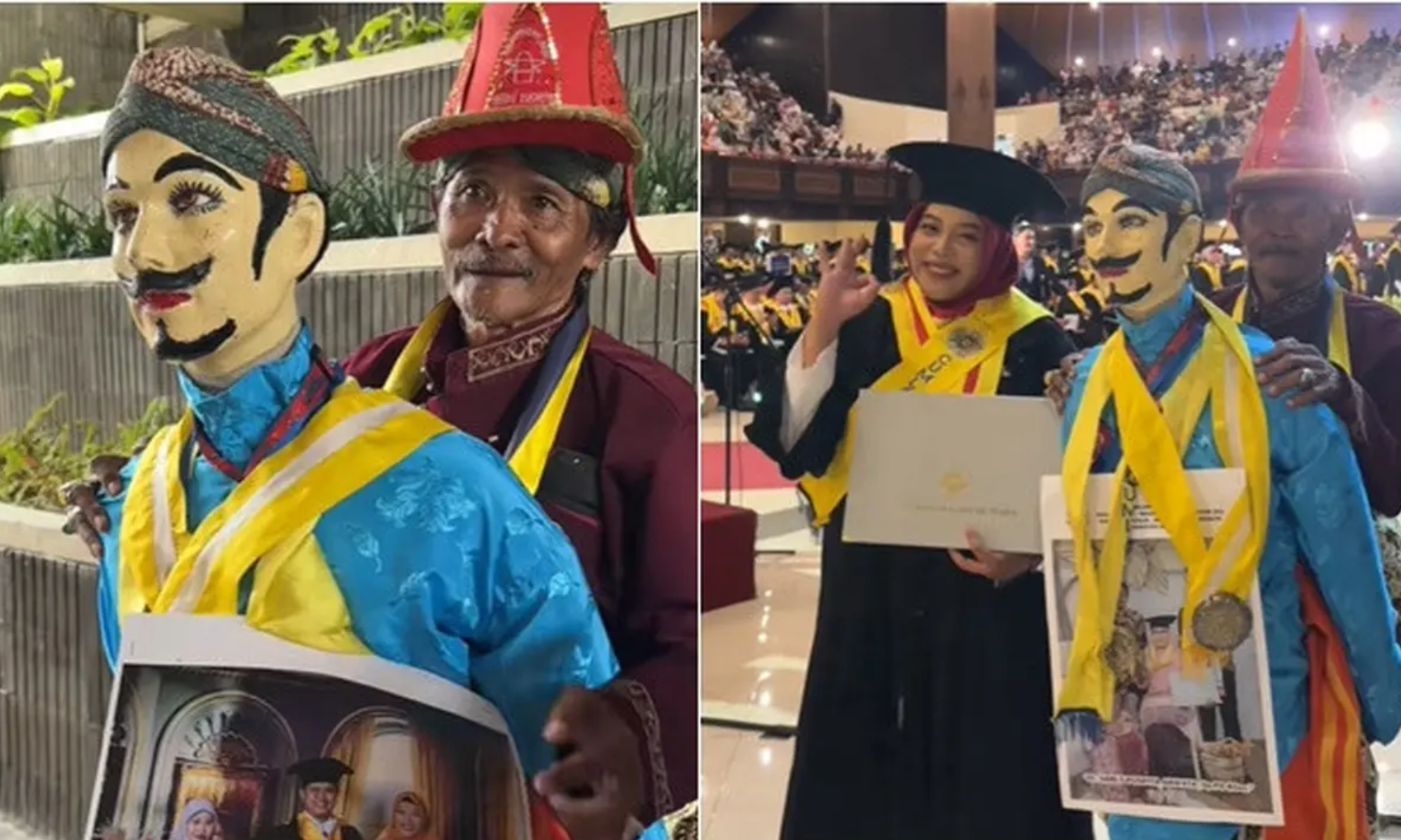 Ayah Mertua Pakai Kostum â€˜Ledhek Gogikâ€™ Saat Wisuda S3, Bikin Haru