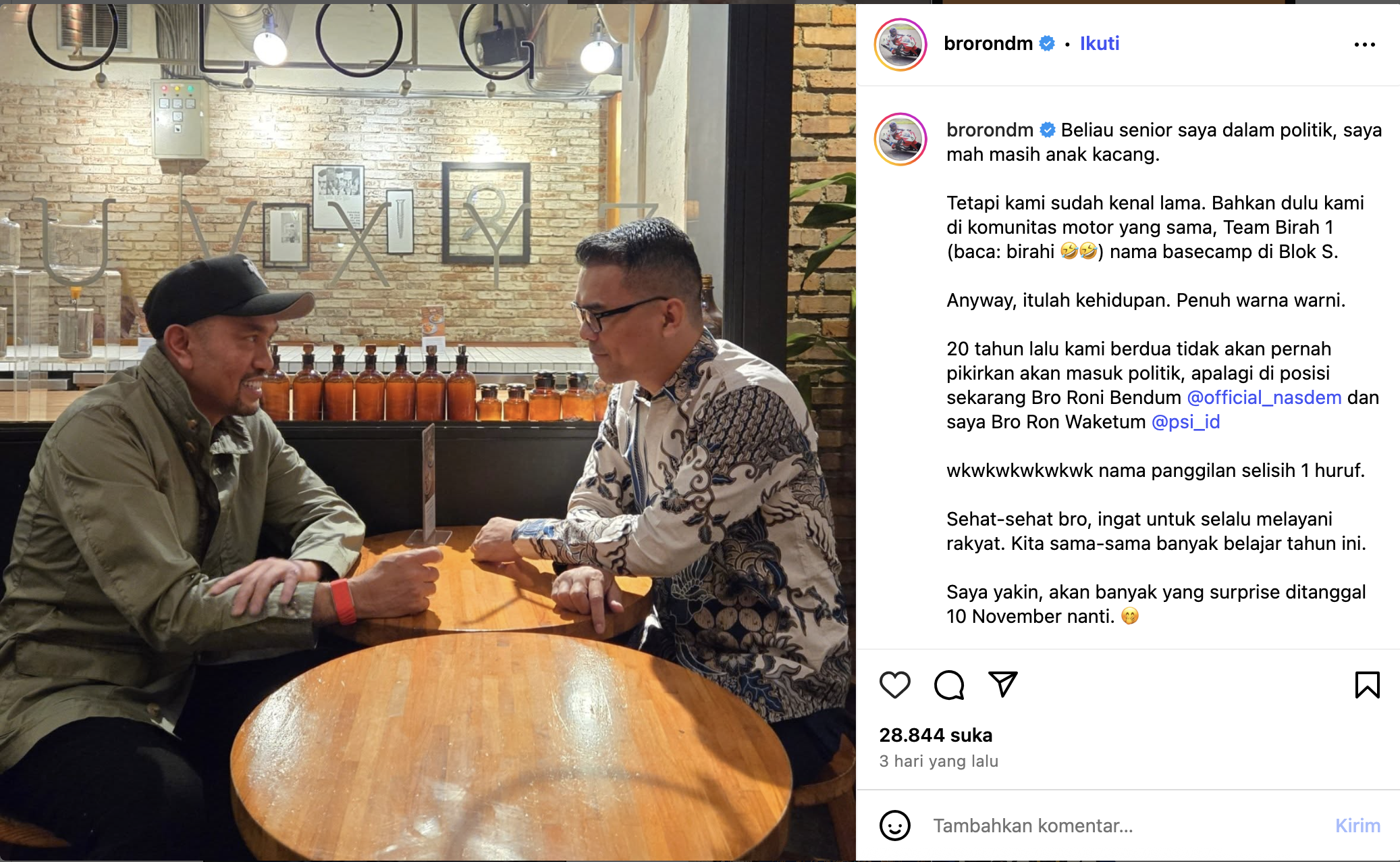 Ahmad Sahroni Kembali ke Publik Setelah 2  Bulan â€˜Hilangâ€™, Jokowi Tahu Pertemuannya dengan PSI